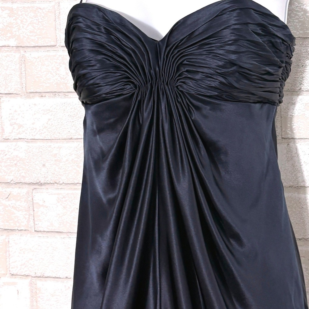Laundry by Shelli Segal Navy Silk Strapless Maxi Dress Size 2 Gown Gala Formal - Picture 3 of 11